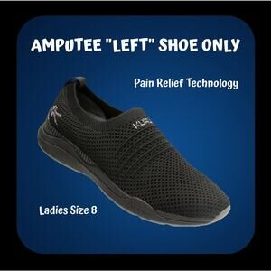 "Left Shoe Only" Pain Relief Heel Comfort Lightweight Slip On Amputee Shoe Sz 8